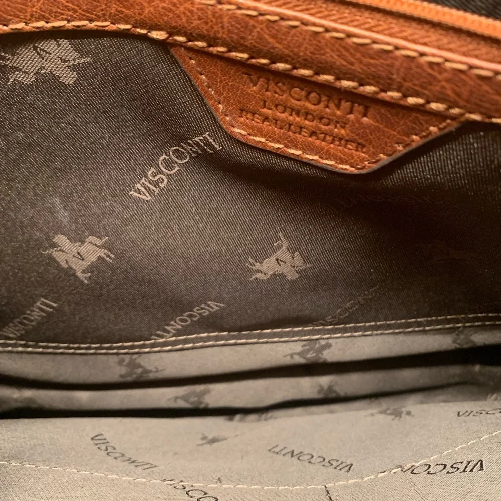 Visconti London Brown Leather Messenger Bag